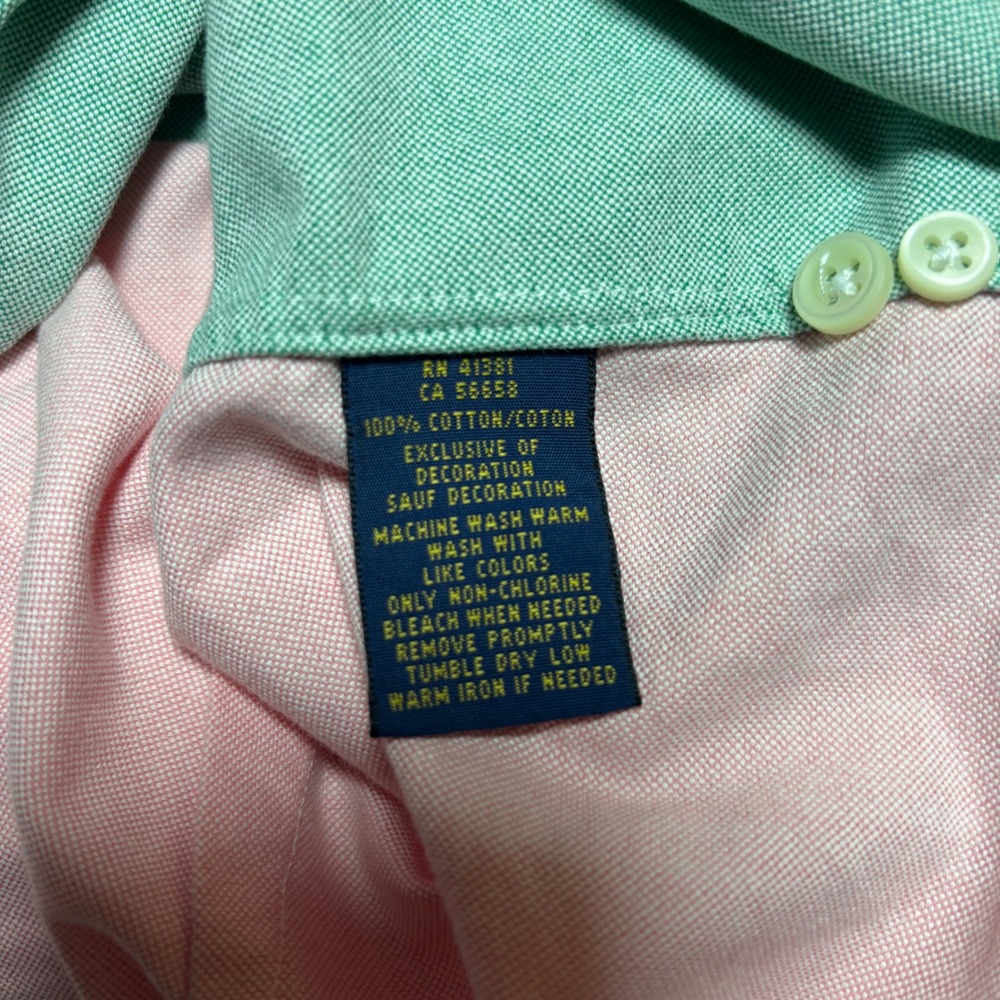 Polo Ralph Lauren Oxford Custom fit Fun Shirt Pastel Color Block Sz M Button Up - Picture 7 of 7